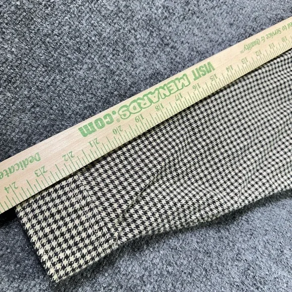 Vintage Polo Ralph Lauren Flannel Shirt Large Beige Houndstooth Loop Collar Camp